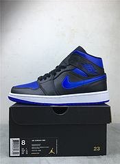 乔1黑蓝皇家蓝中邦3646AirJordan1Mid货号554724068