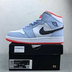 乔1天空蓝冰蓝3M反光3646AirJordan1MidGS货号555112400
