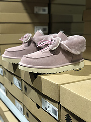 UGG1113090外翻毛系带短靴暮粉现货