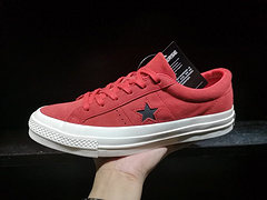男女鞋真标带半码匡威ConverseOneStar74OX三星标硫化板鞋翻毛酒红反光158474C