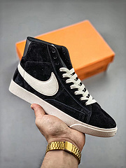NikeWBlazerMidVintageSuede复古经典高帮开拓者复刻黑白AV9376001