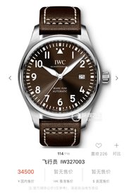 320万国IWC飞行员马克十八传承系列腕表IW327010全自动机械机芯蓝宝石玻璃意大利进口牛皮表带直径40mmx11mm表壳打磨工艺精致细节处理追求至极